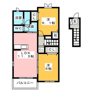 ネオジョウワH II【2階】の間取り