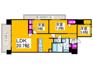 なかもずオールズディアコート【13階】の間取り