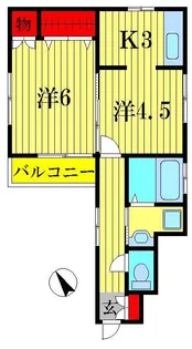 サンハイツ【1階】の間取り