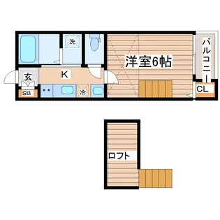 リベルテ黒松【1階】の間取り