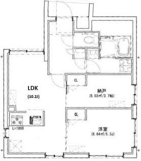 1SLDKの間取り画像