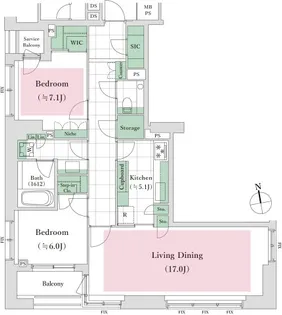アトラス麻布台【8階】の間取り