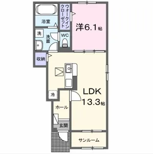レ プリューム ドゥ【1階】の間取り