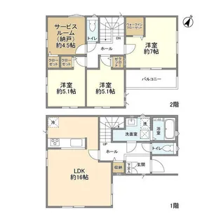 埼玉県さいたま市岩槻区仲町1【一戸建】の間取り