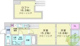 ルミエール紫苑【1階】の間取り