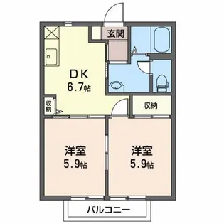 ディアス北村 C【2階】の間取り