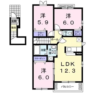ヴィラ・ベルカーサ【2階】の間取り