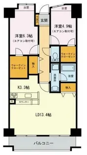 ウェストモンターニュ三ツ沢【1階】の間取り