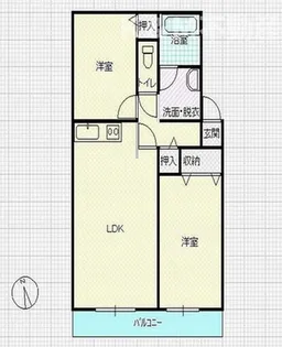 ファミーユ宮前B【2階】の間取り