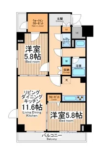 プラウドフラット鶴見1【7階】の間取り