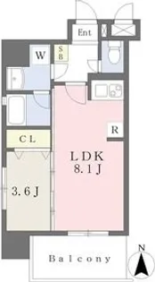 カレント茶屋が坂【3階】の間取り