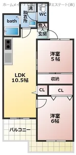バッハレジデンス深井【5階】の間取り