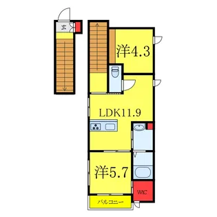 南千住5丁目シャーメゾン【2階】の間取り