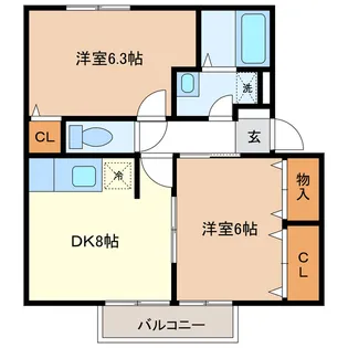 プレミール ボヌール【2階】の間取り