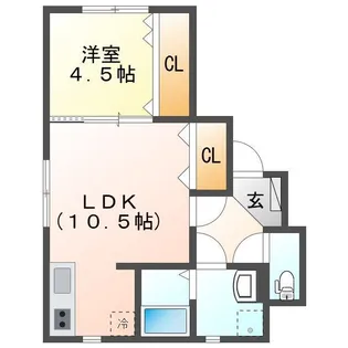 ワイズテラス関屋大川前【1階】の間取り