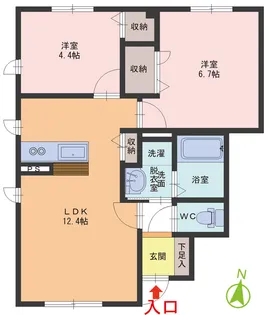 Blue SkyIIA棟【1階】の間取り