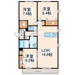 ベルデガゾン【3階】の間取り