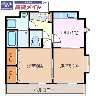 上浜町パレス【1階】の間取り