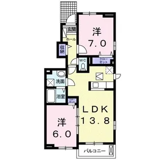 ウィステリアガーデンH【1階】の間取り