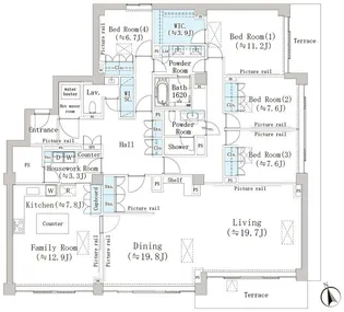 マリックス島津山【1階】の間取り