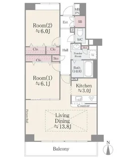 メゾン・シャルム【2階】の間取り