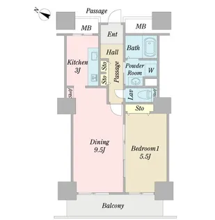 天王洲ビュータワー(SA借上)【32階】の間取り