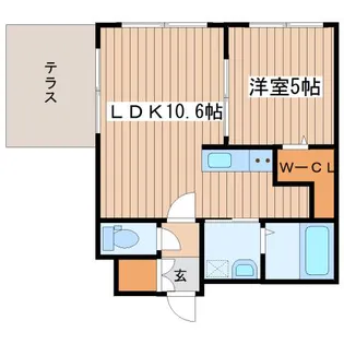 カーサ琴似【1階】の間取り
