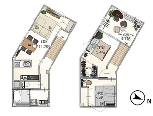 明和ビル北棟C区画の間取り