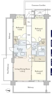 コスモ東京ベイフォート【10階】の間取り