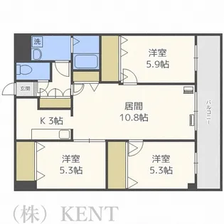 サイレンス宮の沢【3階】の間取り