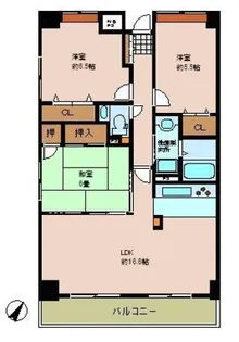 シーブリーズ東原五番館【3階】の間取り