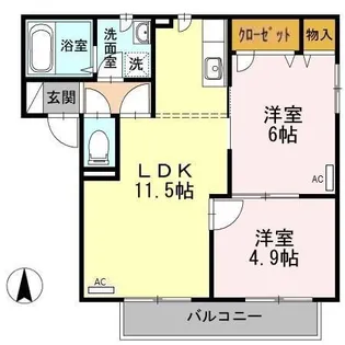 グランシード久保田 A【2階】の間取り