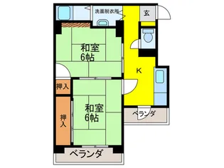 萬野ハイツ【2階】の間取り