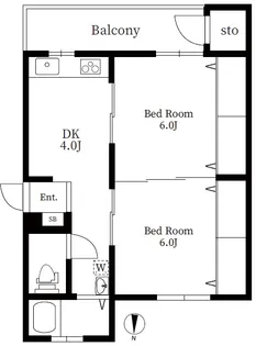 白金今里アパート1号棟【5階】の間取り