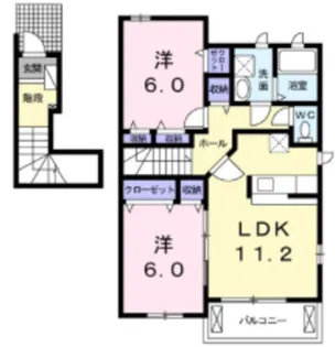 パルテールB【2階】の間取り