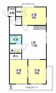 ナカタマンションカミス【3階】の間取り