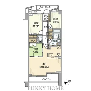 パークハウス フォレストリエ【3階】の間取り