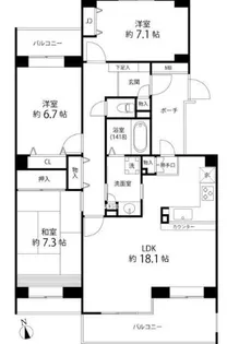 T’s garden西寺尾 E棟【4階】の間取り