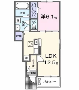 ヴェルドゥーラI【1階】の間取り
