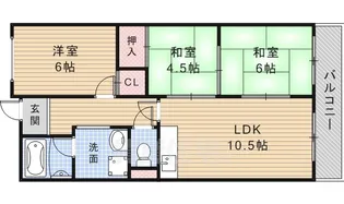 メゾンさつき【3階】の間取り