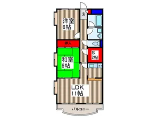 ドエル壱番館【2階】の間取り