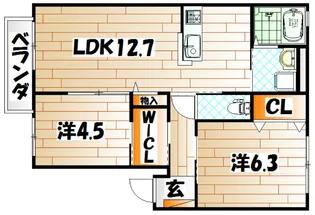 クラヴィエ赤坂A棟【2階】の間取り