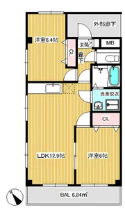 レーベンシュロス生田【3階】の間取り