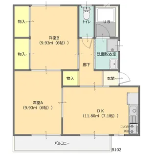 タイムレス大泉ウエストB【1階】の間取り