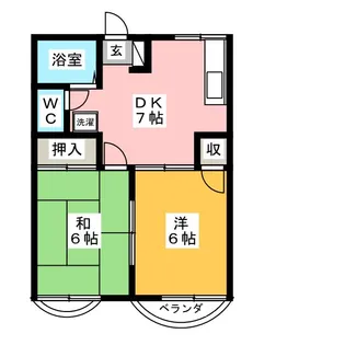 コーポ鍵和田A【1階】の間取り