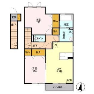 プレジール C【2階】の間取り
