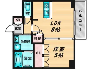 THE SENSE RESIDENCE 新深江【2階】の間取り