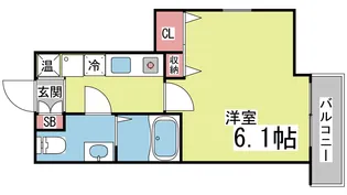 ダイドーメゾン神戸六甲【9階】の間取り