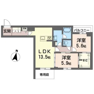メゾン・ド・若葉【1階】の間取り