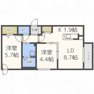 E-Horizon北円山【4階】の間取り